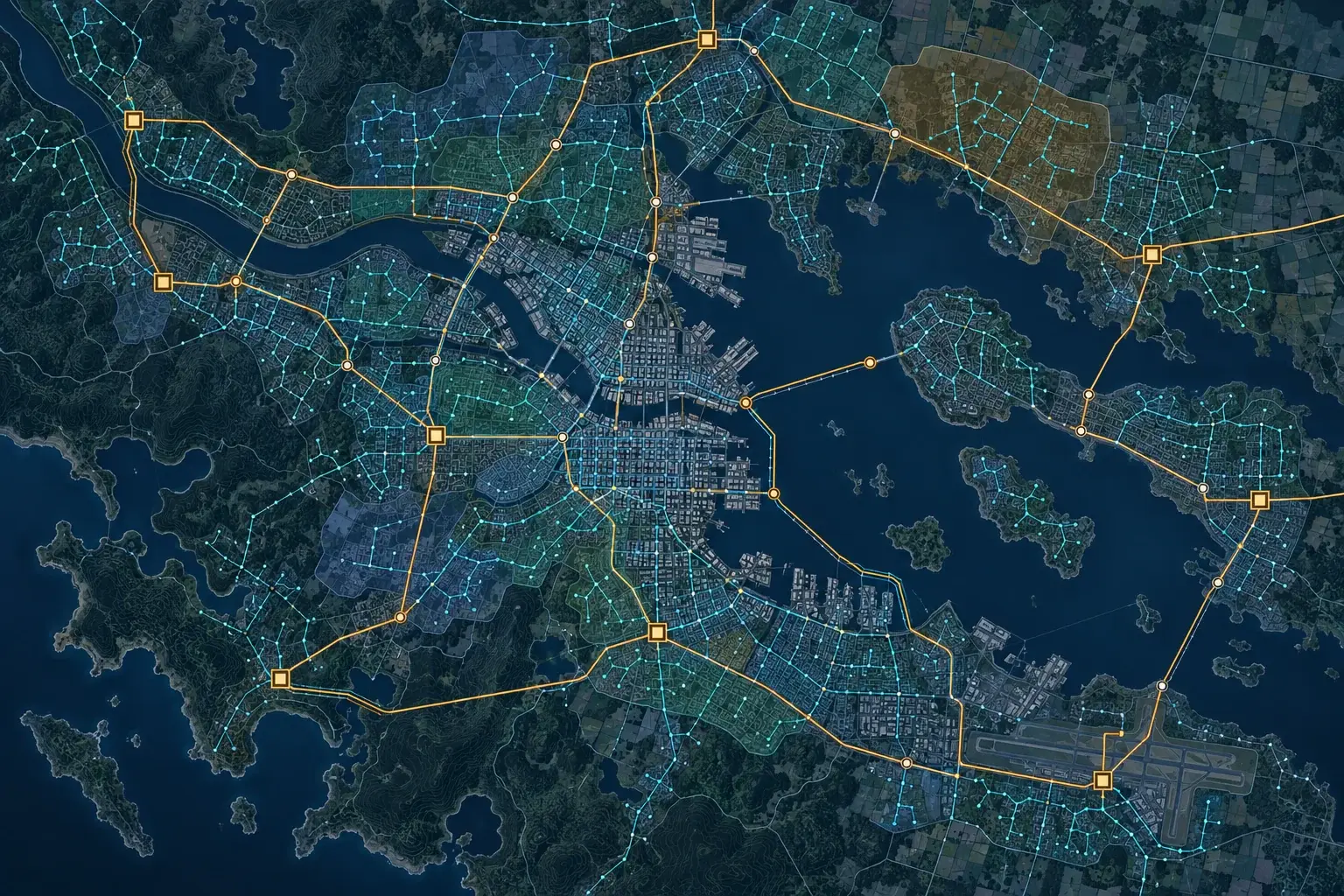 Illustrative electricity network map