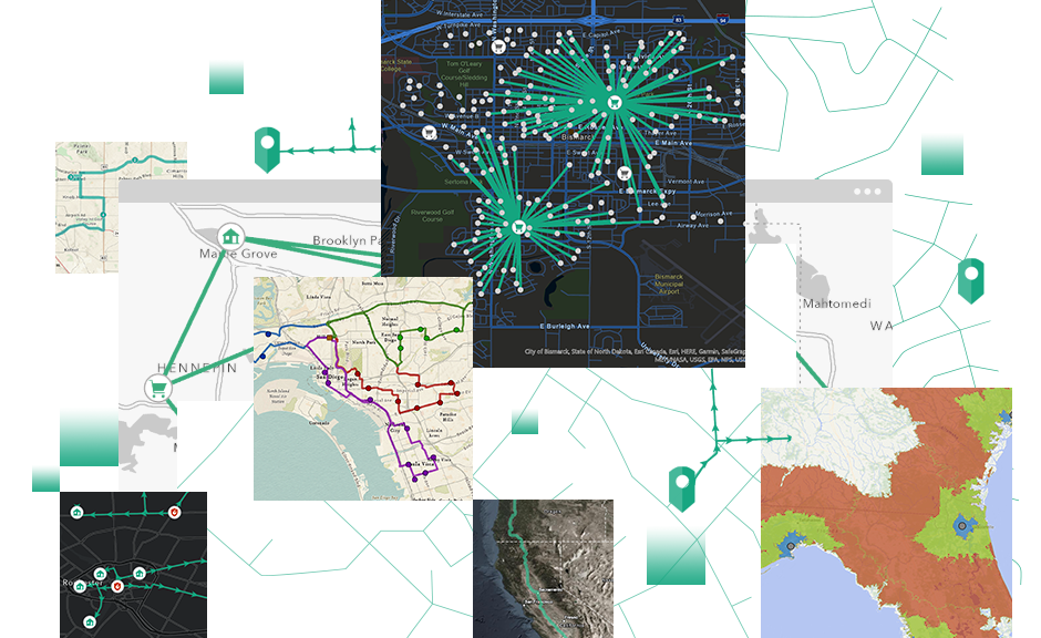 ArcGIS Network Analyst product illustration from Esri